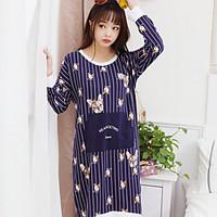 women uniforms cheongsams nightwear print striped medium cotton dark b ...