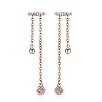 Women\'s Earrings Set Rhinestone Tassel Hypoallergenic Rose Gold Line Jewelry 147 Party/Evening Dailywear Gift 1 pair