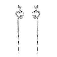 Women\'s Drop Earrings AAA Cubic Zirconia Heart Zircon Platinum Plated Heart Cut Jewelry 147 Party/Evening Dailywear Gift 1 pair
