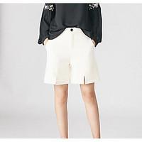 womens high rise micro elastic shorts pants simple relaxed solid