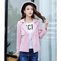 womens casualdaily simple summer jacket solid notch lapel long sleeve  ...