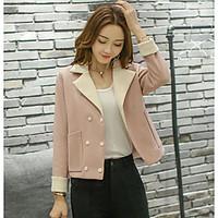 womens casualdaily simple spring jacket solid notch lapel long sleeve  ...