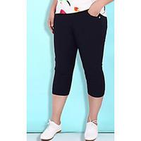 womens mid rise micro elastic culotte pants simple slim solid