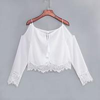 womens embroidery going out sexy fall blouse solid strapboat neck long ...