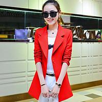 womens casualdaily simple spring fall suit solid shirt collar long sle ...