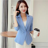 womens work simple spring fall blazer print round neck long sleeve lon ...