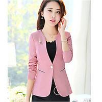 womens work simple spring fall blazer print round neck long sleeve lon ...