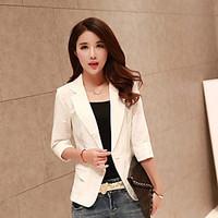 womens work simple spring fall blazer print round neck long sleeve reg ...