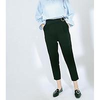 womens high waist micro elastic chinos pants simple slim solid