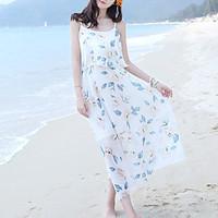 womens traveling sexy sheath dress print boat neck midi sleeveless sil ...