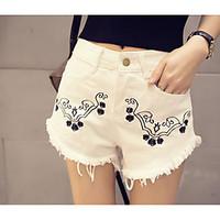 Women\'s Low Waist Micro-elastic Shorts Pants, Sexy Straight Floral printing