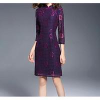 womens casualdaily tunic dress solid embroidered round neck midi short ...