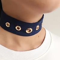 Women\'s Choker Necklaces Statement Necklaces Jewelry Velvet Geometric Fashion Statement Jewelry Black Gray Brown Red Blue JewelryParty