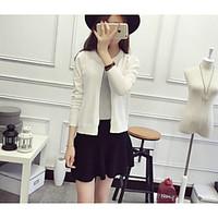 womens casualdaily simple short cardigan solid pink red white black ro ...