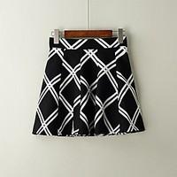 womens mid rise above knee skirts pencil houndstooth