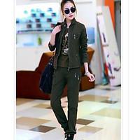 womens casualdaily simple spring jacket solid stand long sleeve short  ...