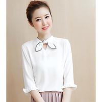 womens going out cute blouse solid round neck sleeve others