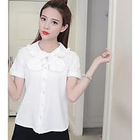 womens going out cute shirt solid round neck short sleeve cotton