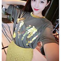 womens work simple summer t shirt skirt suits solid round neck short s ...