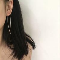 Women Hoop Earrings Jewelry Fashion Daily Alloy Crossover 1 pair Gold Silver