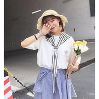 womens going out cute shirt color block round neck length sleeve cotto ...