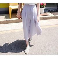 womens casualdaily midi skirts a line solid summer