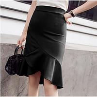 Women\'s Casual/Daily Knee-length Skirts Bodycon Solid Summer