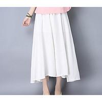 womens casualdaily midi skirts a line solid summer