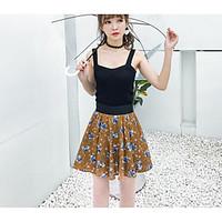 womens casualdaily knee length skirts swing print summer