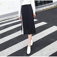 Women\'s Casual/Daily Midi Skirts Swing Color Block Summer