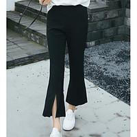 womens high rise stretchy chinos pants simple wide leg solid