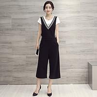 Women\'s High Rise Inelastic Chinos Pants, Simple Wide Leg Solid