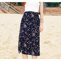 Women\'s Casual/Daily Midi Skirts Swing Print Summer