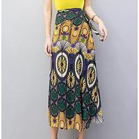 womens casualdaily midi skirts swing animal print summer