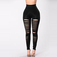 womens skinny chinos pantsgoing out casualdaily sexy simple solid ripp ...