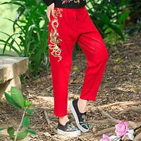 womens mid rise micro elastic chinos pants chinoiserie slim solid prin ...