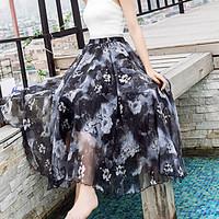 womens going out casualdaily midi skirts swing print summer