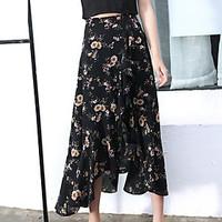 Women\'s Going out Casual/Daily Midi Skirts A Line Print Summer