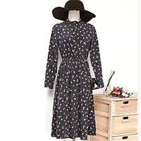 womens going out casualdaily beach chinoiserie loose dress floral roun ...