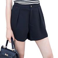womens mid rise inelastic loose shorts pants simple loose wide leg pur ...