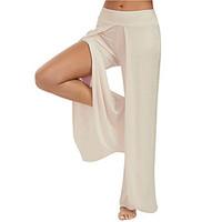 womens mid rise strenchy yoga wide leg pantsstreet chic active simple  ...