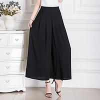 womens high rise micro elastic chinos pants wide leg beaded pleated so ...