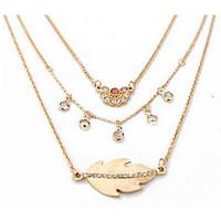 Women\'s Layered Necklaces Rhinestone Chrome Fashion Euramerican Gold Jewelry For Wedding Birthday Gift Daily Valentine 1pc