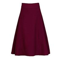 Women\'s Going out Casual/Daily Holiday Knee-length Skirts A Line Solid Spring