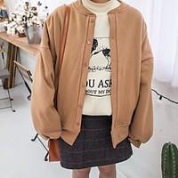 womens going out cute spring jacket solid round neck long sleeve short ...