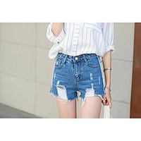 womens mid rise inelastic jeans shorts pants sexy cute loose pure colo ...