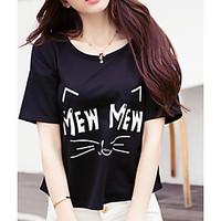 womens casualdaily simple spring summer t shirt print letter round nec ...