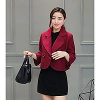 womens casualdaily simple spring blazer solid notch lapel long sleeve  ...