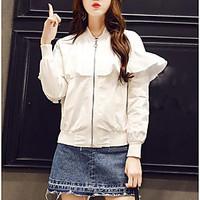 womens casualdaily simple spring jacket solid round neck long sleeve r ...