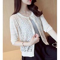 womens casualdaily simple summer jacket print round neck long sleeve s ...